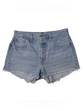 Levi’s Womens Size 29 Boho Western Blue Jean Denim Shorts Button Fly Raw Hem